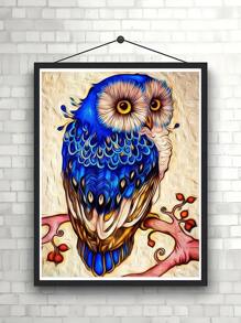 Búho azul - Kit de pintura diamante