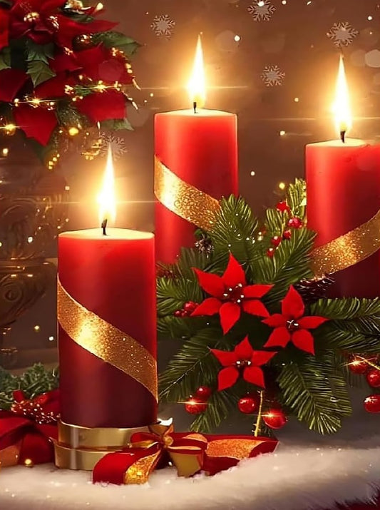 Velas Navideñas - kit premium de pintura diamante