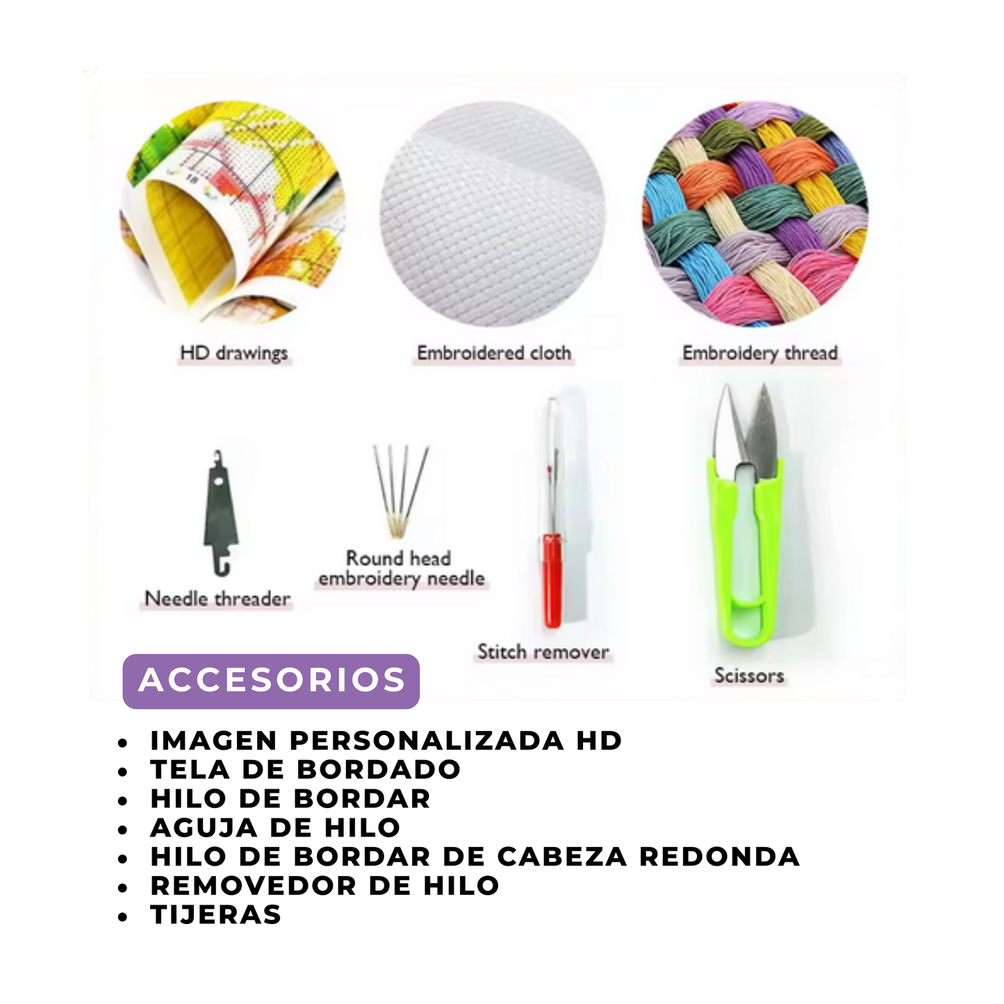 Punto de Cruz personalizada (varias dimensiones disponibles)