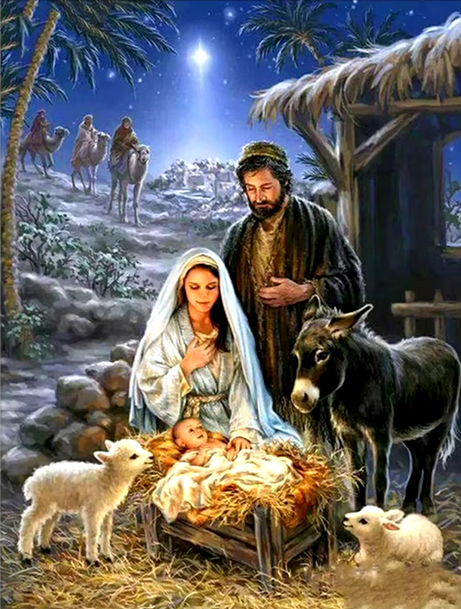 El Divino Pesebre - kit premium de pintura diamante