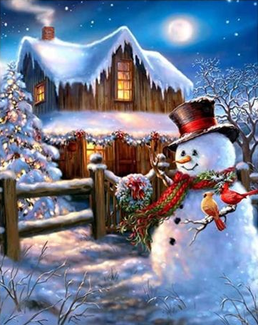 Cabaña navidad - Kit de pintura diamante