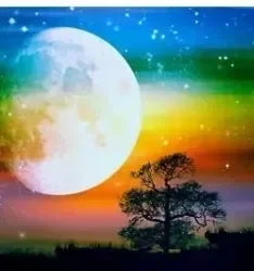 Luna y árbol- Kit de pintura diamante