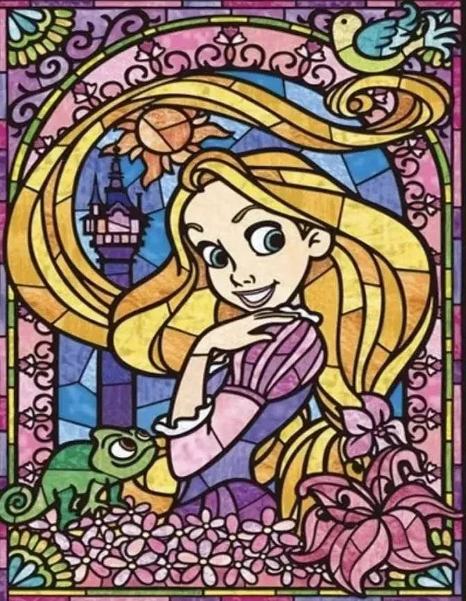 Vitral Rapunzel - Kit de pintura diamante