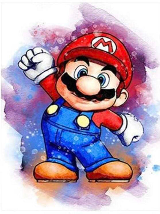 Mario estilo acuarela - Kit de pintura diamante