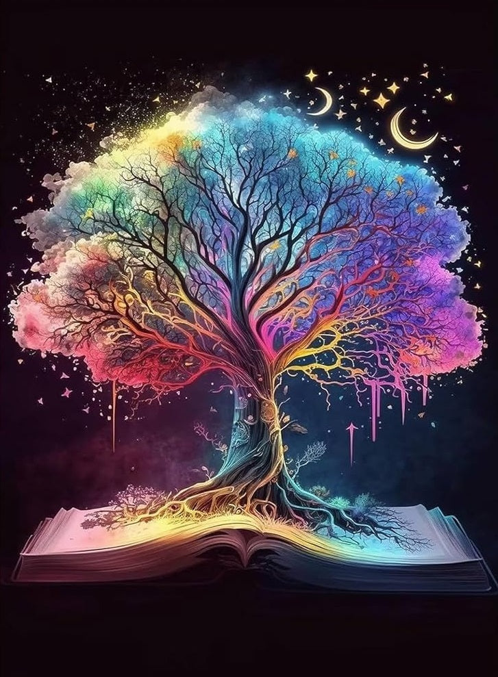 Árbol del conocimiento - pintura diamante XL (50x70 cm)