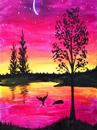 Paisaje en rosa- Kit de pintura diamante