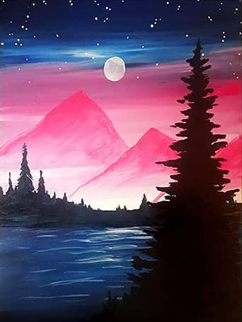 Montañas en rosa- Kit de pintura diamante