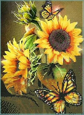Girasoles y Mariposas