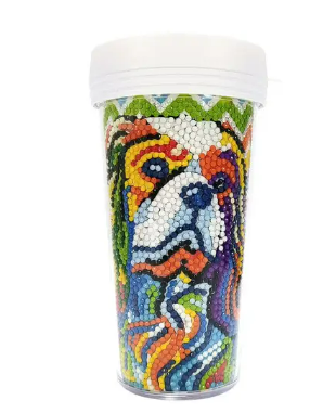Vaso pintura diamante - Perrito