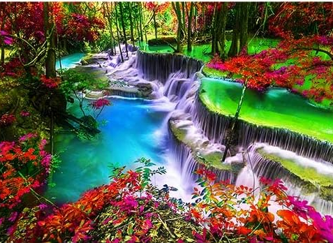 Cascada Escondida- Kit de pintura diamante