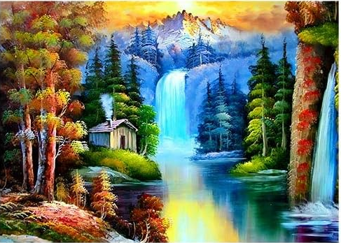 Pintura diamante kit básico - Atardecer en el Bosque