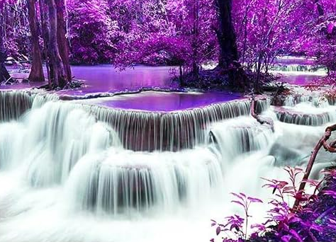 Cascada en Tonos Morados- Kit de pintura diamante