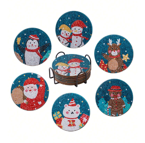 Posavasos de Pintura Diamante - Diseño Navideño