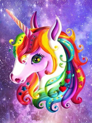 Unicornio- Kit de pintura diamante