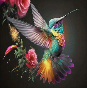 Pintura diamante kit básico - Colibrí