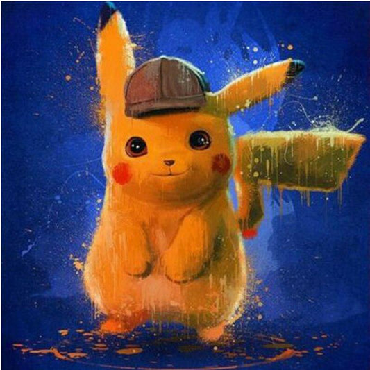 Detective Pikachu - Pintura Diamante XL (40x50cm)