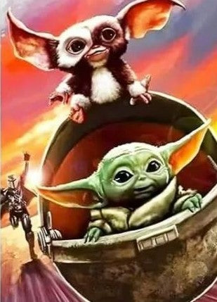 Yoda y Gizmo- Kit de pintura diamante