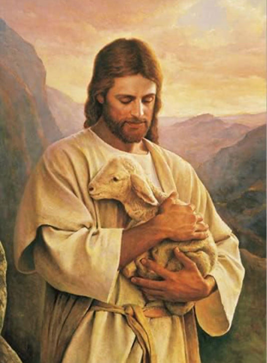 Jesús con corderito- Kit de pintura diamante