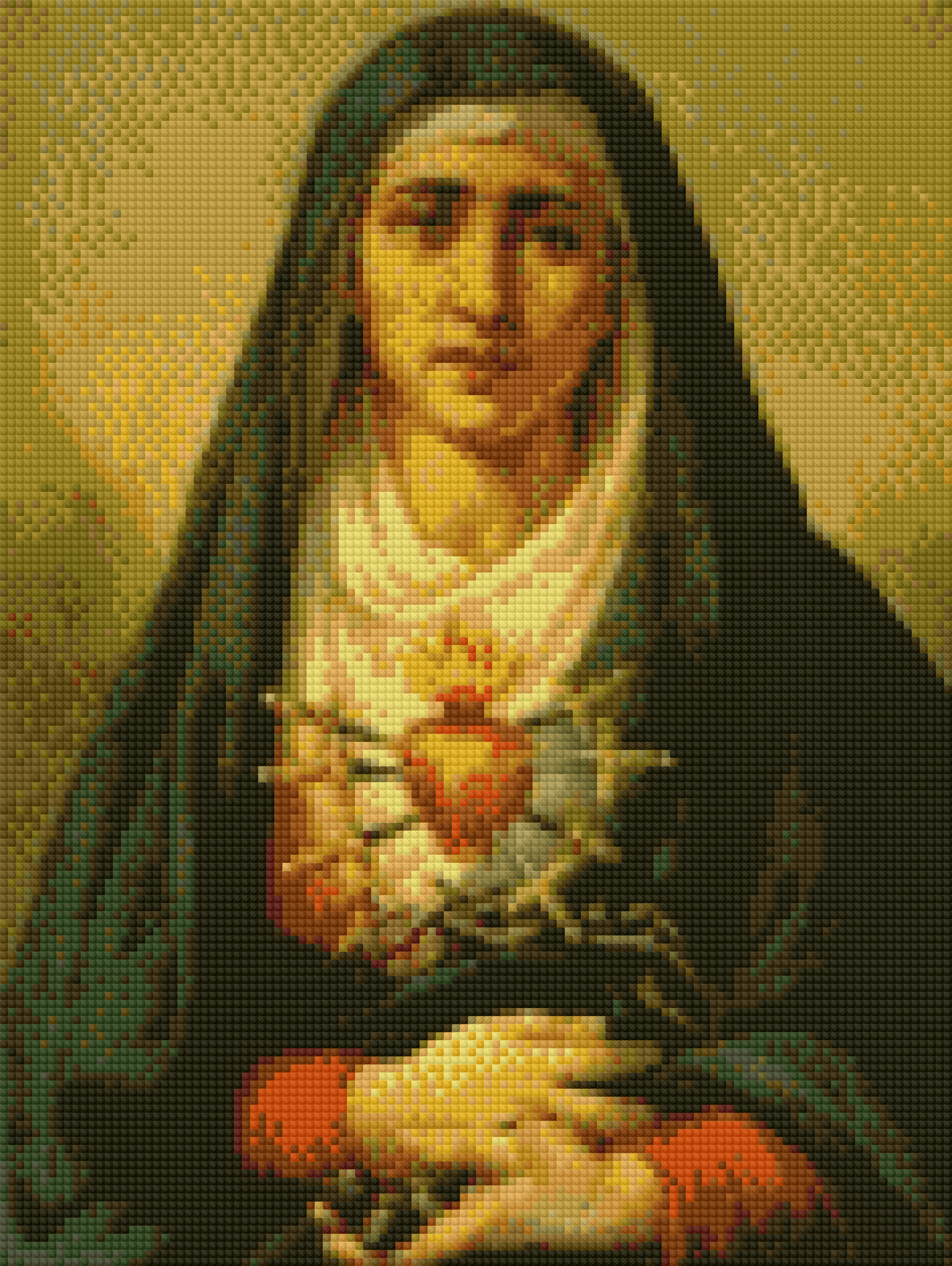 Virgen de la Dolorosa 35x45 cm diamante cuadrado