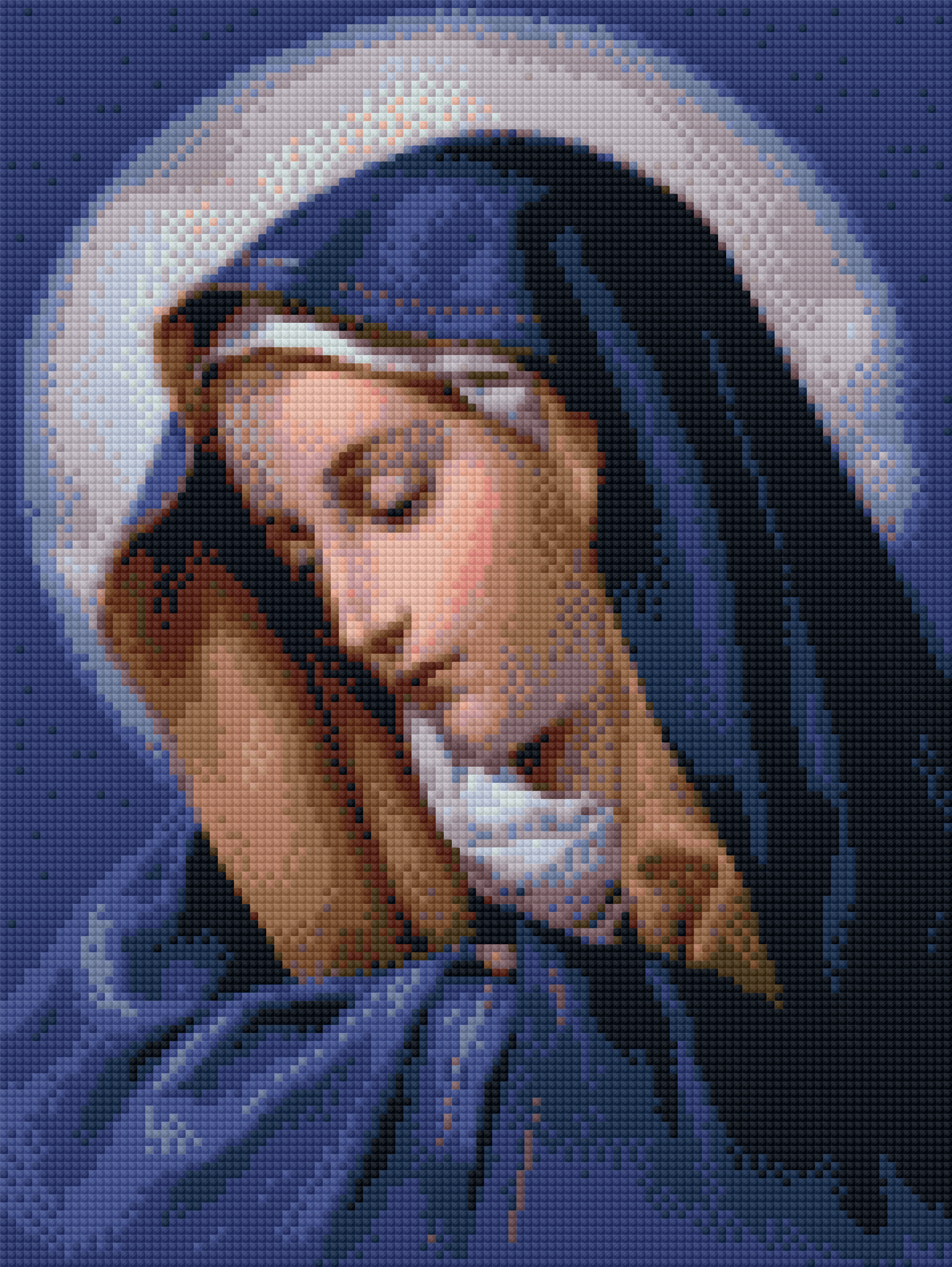 Virgen María 35x45 cm diamante cuadrado