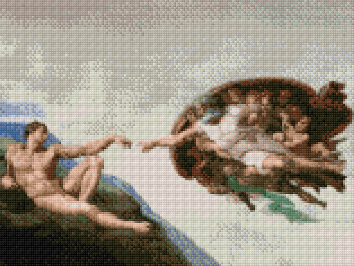 La creación de Adán - Miguel Ángel diamante redondo 30x40 cm