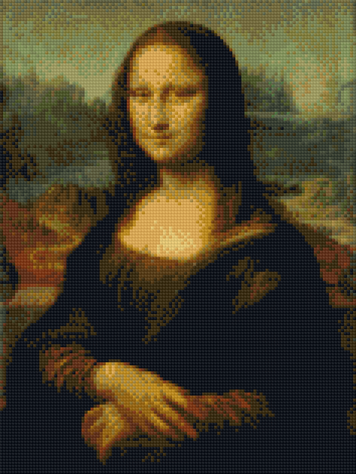 La Gioconda - Leonardo DaVinci diamante cuadrado