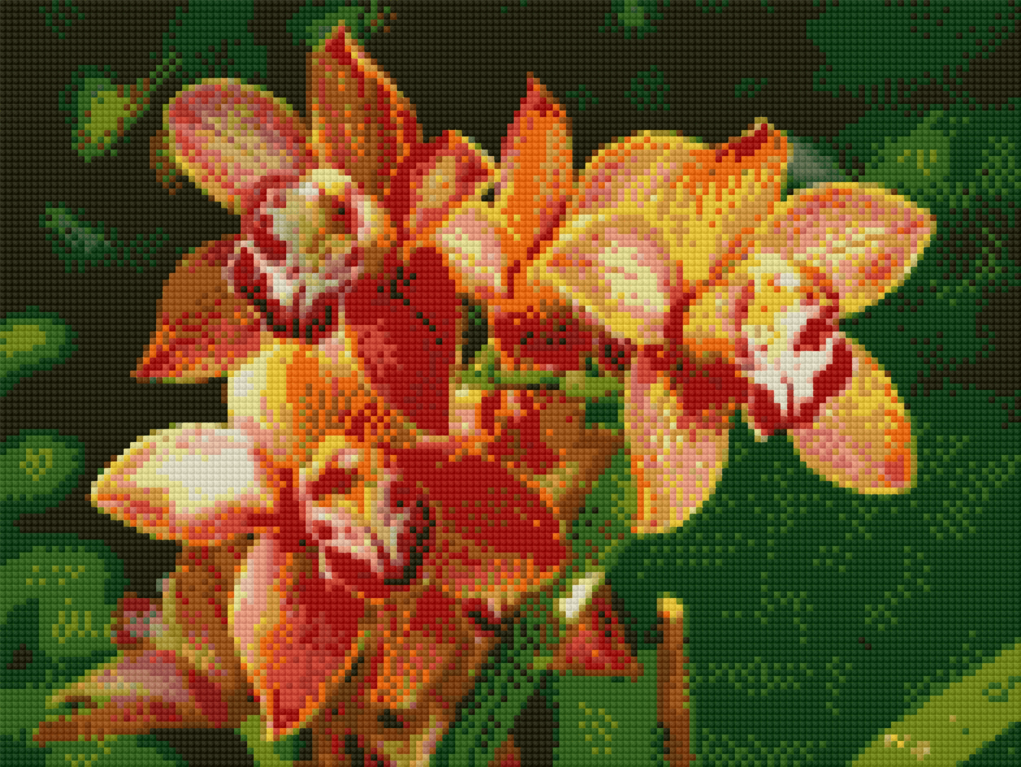 Orquideas (35x45cm) diamante cuadrado