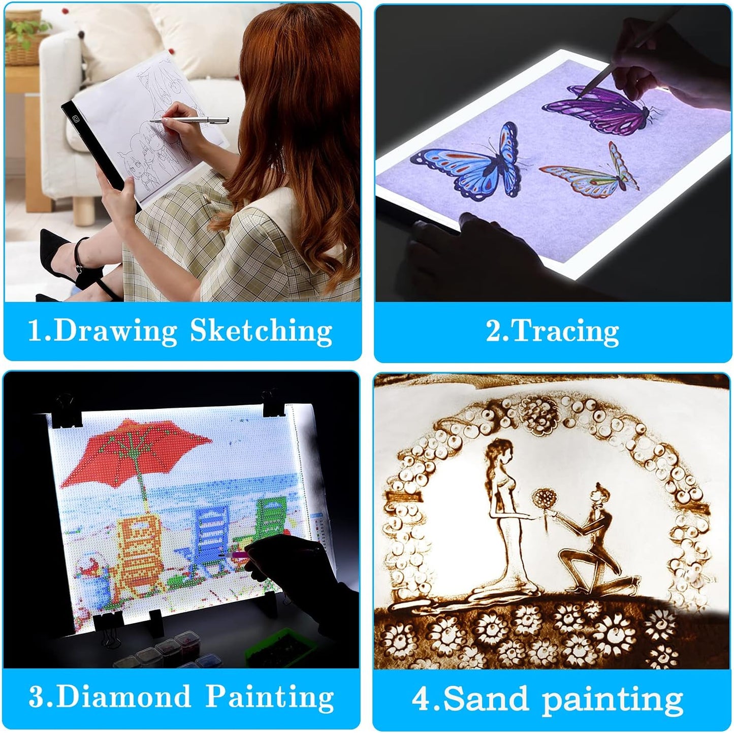 Tablero de luz para pintura diamante - A4
