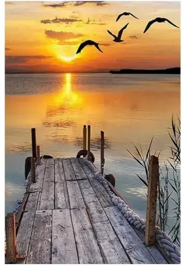 Muelle con puesta de sol