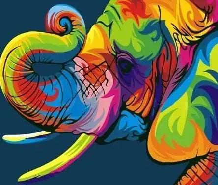 Elefante Arco-iris- Kit de pintura diamante