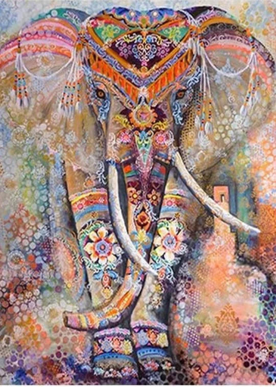 Pintura Diamante - Elefante con decoraciones – Chiripas Hobbies