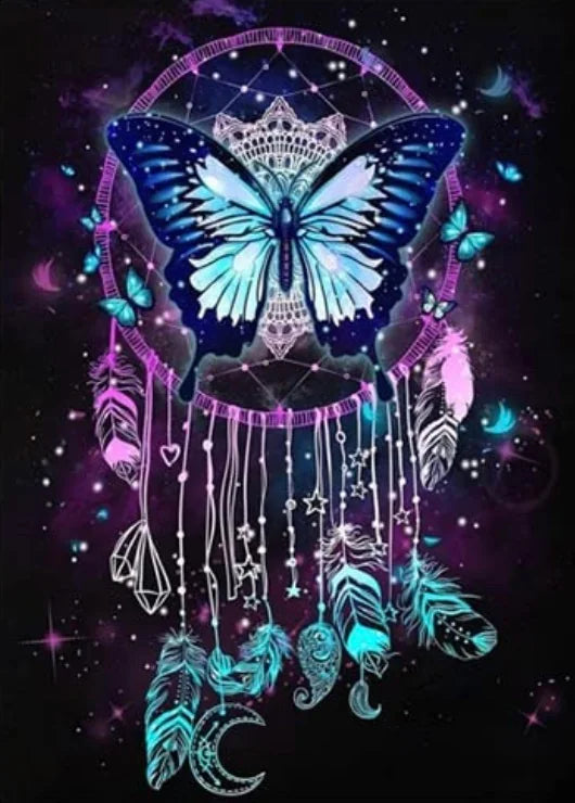 Mariposa Atrapasueños- Kit de pintura diamante