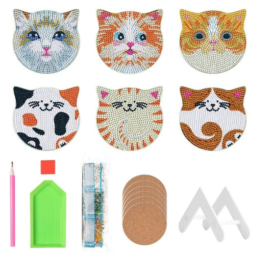 Posavasos de Pintura Diamante  - Gatitos