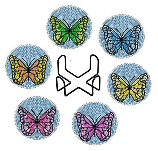 Posavasos de Pintura Diamante - Mariposas (6)