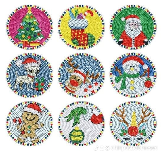 Posavasos de Pintura Diamante  - Navidad (9)