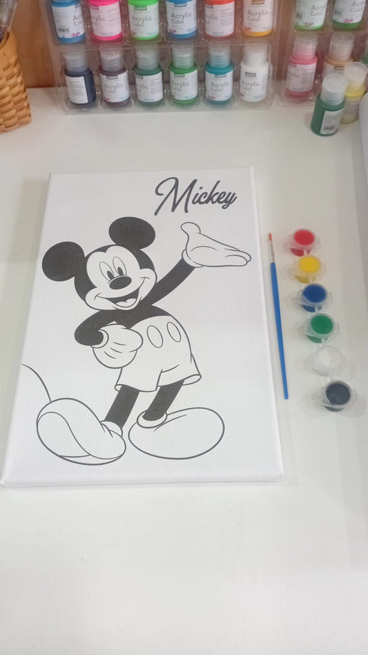 MICKEY MOUSE PINTURA POR NÚMERO EN BASTIDOR