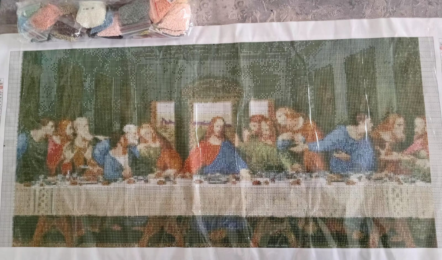 La última cena - Kit de pintura diamante 40x80 cm XL