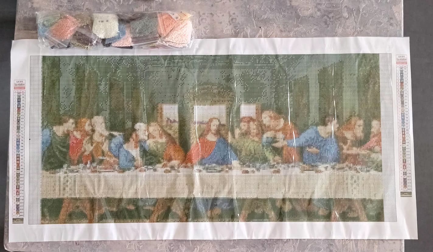 La última cena - Kit de pintura diamante 40x80 cm XL