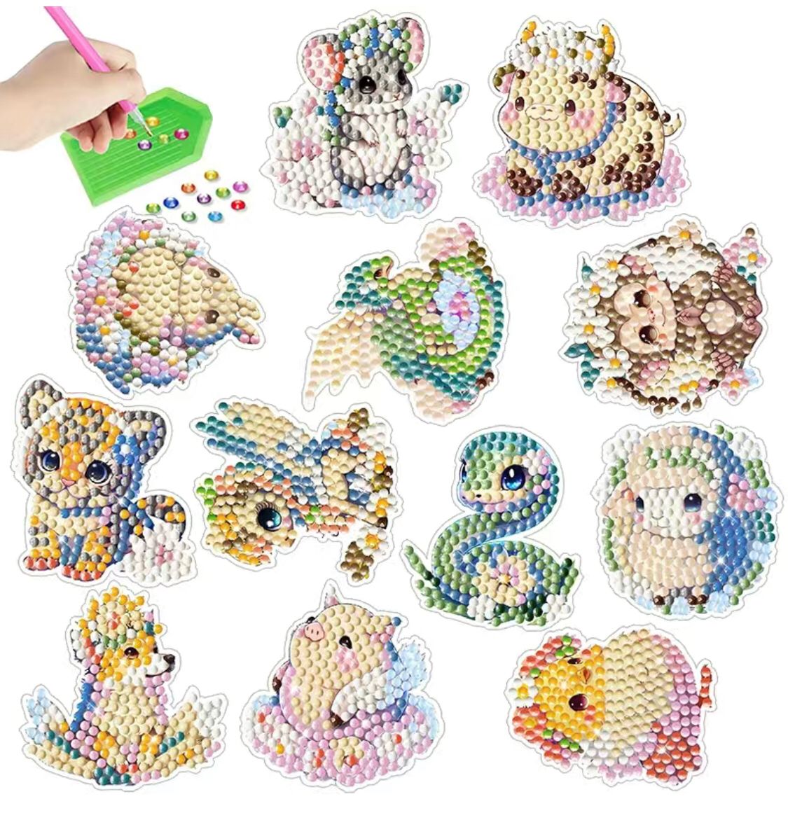 Pintura Diamante Stickers - Animales coloridos