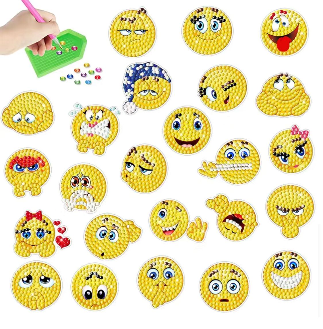 Pintura Diamante Stickers - Emojis