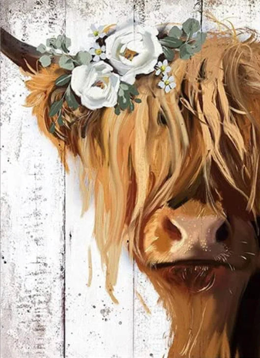 Vaca de Pelo Largo- Kit de pintura diamante