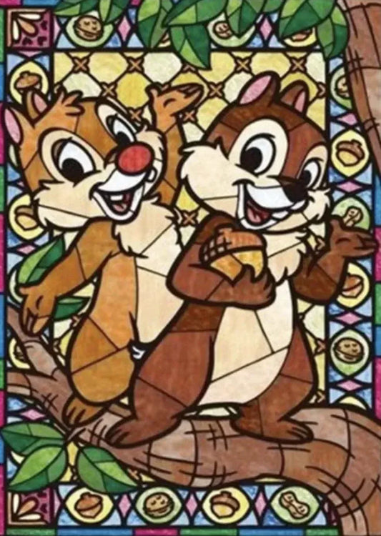 Vitral Chip y Dale - Kit de pintura diamante