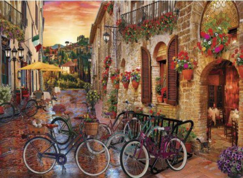 Callecita y bicicletas - Kit de pintura diamante
