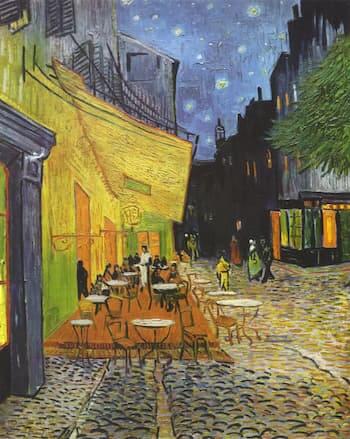Terraza en cafe por la noche - - Kit de pintura diamante