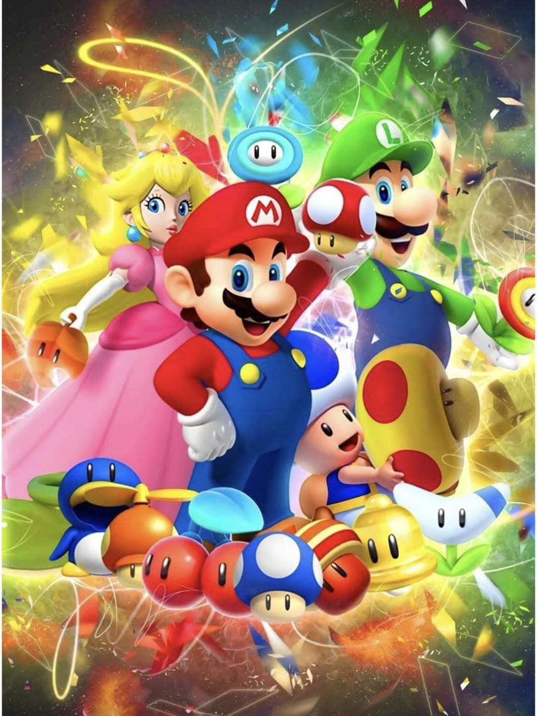 Pintura Diamante Premium - Mario, Luigi y Peach