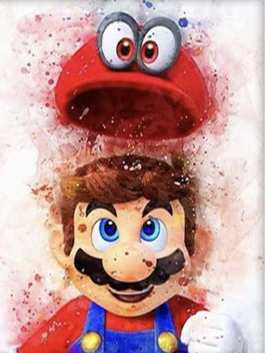 Pintura Diamante Premium - Mario con Sombrero