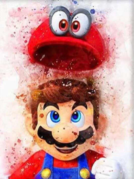 Pintura Diamante Premium - Mario con Sombrero