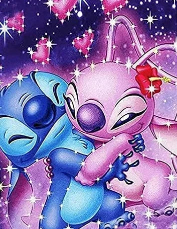 Stitch y Angel - Kit de pintura diamante