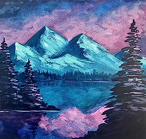 Pintura diamante – Montañas en celeste