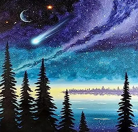 Pintura diamante – Estrella fugaz y bosque